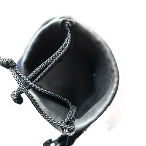 Black Drawstring Bag Harley Davidson - and dog collar both leather nwot